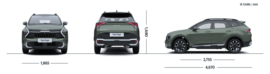SportageL-dimensions-all-view